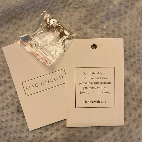 Mac Duggal Beaded Leaves Butterfly Sleeve Gown - Size 10 NOT Altered - worn once - Picture 8 of 8